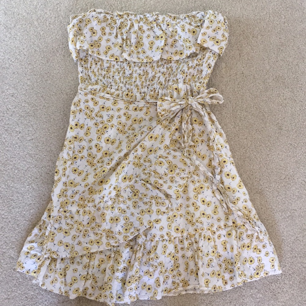 Strapless Floral Dress